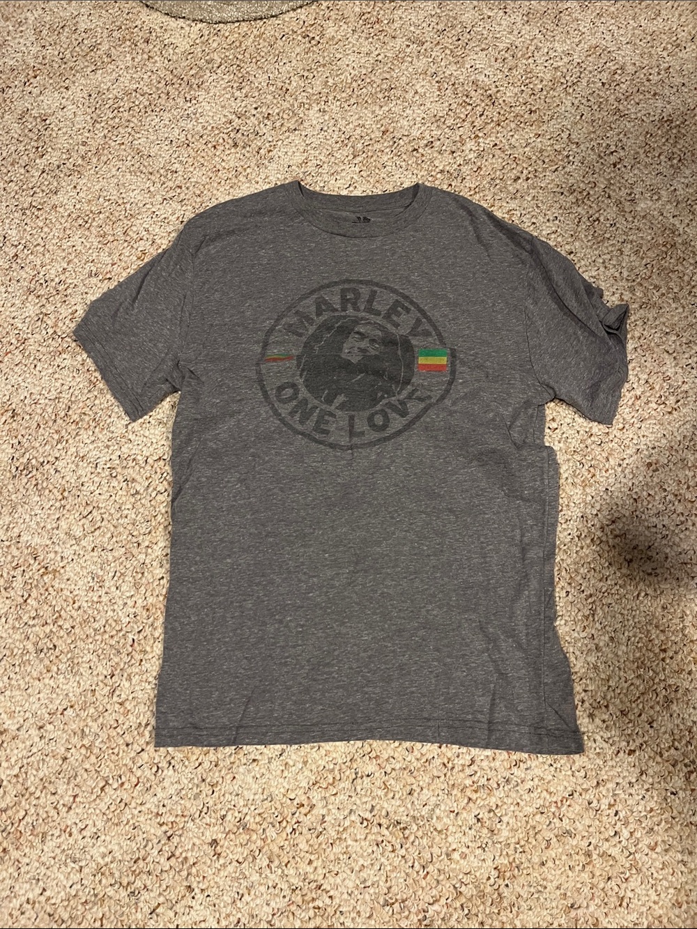 Bob Marley 'One Love' Short Sleeve Graphic Tee - Gray